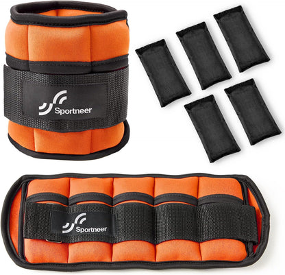 Adjustable Ankle Weights, 2-10 lb per Pair, Removable Weights