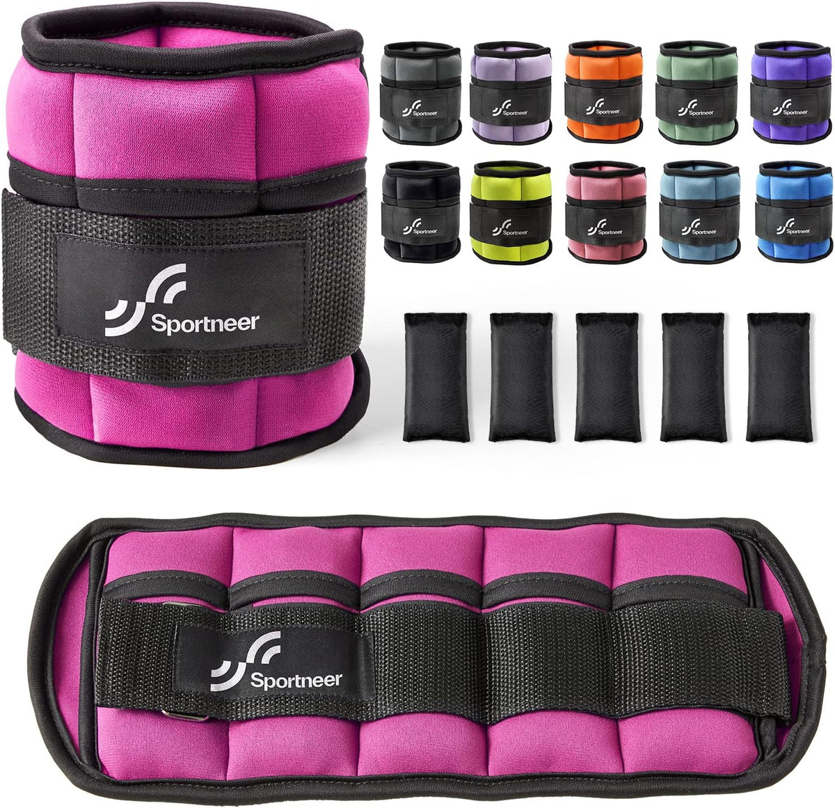 Adjustable Ankle Weights, 2-10 lb per Pair, Removable Weights