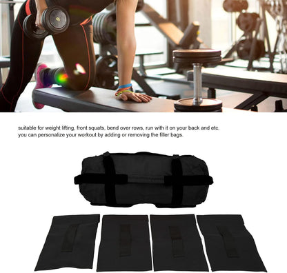 Multi Purpose Oxford Fabric Workout Sandbag with 6 Handles and Filler Bags for Indoor Gym Easy Adjustment, Easy Storage