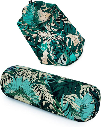 Spare Organic Cotton Bolster Covers With Handle And Zipper (Green Jungle)