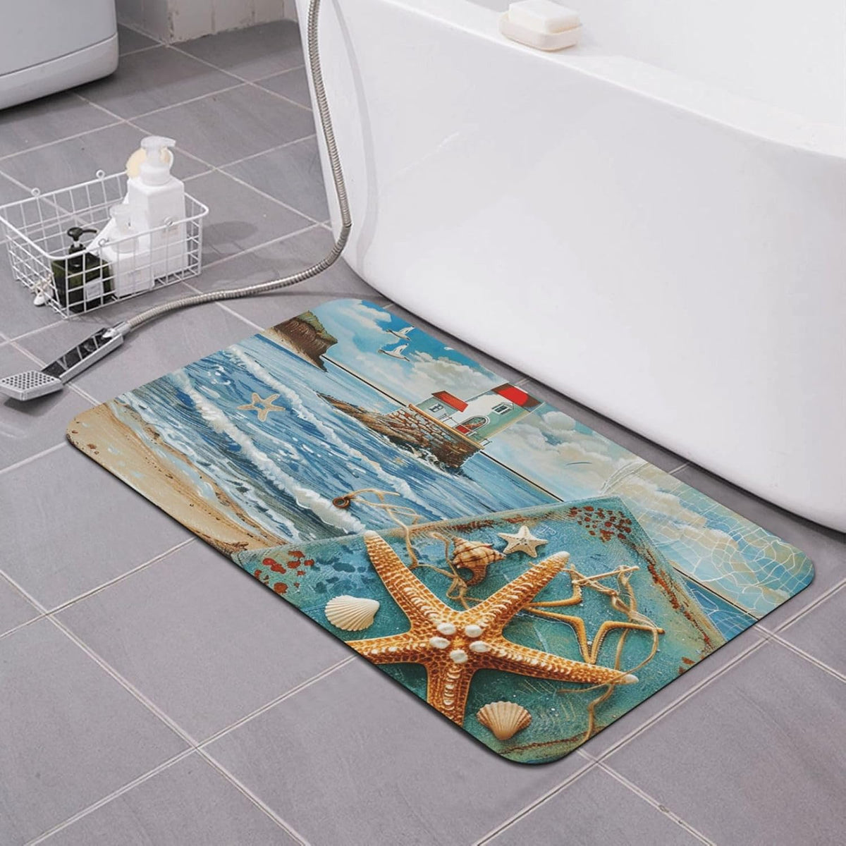 Yoga Meditation Printed Rounded Corner Diatomaceous Doormat 31.5x19.7 Inch Bath Mat Rug Non Slip Shower Floor Mat, Absorbent Bathroom Rugs Mat for Anti Slip Shower Mat, Housewarming Gift