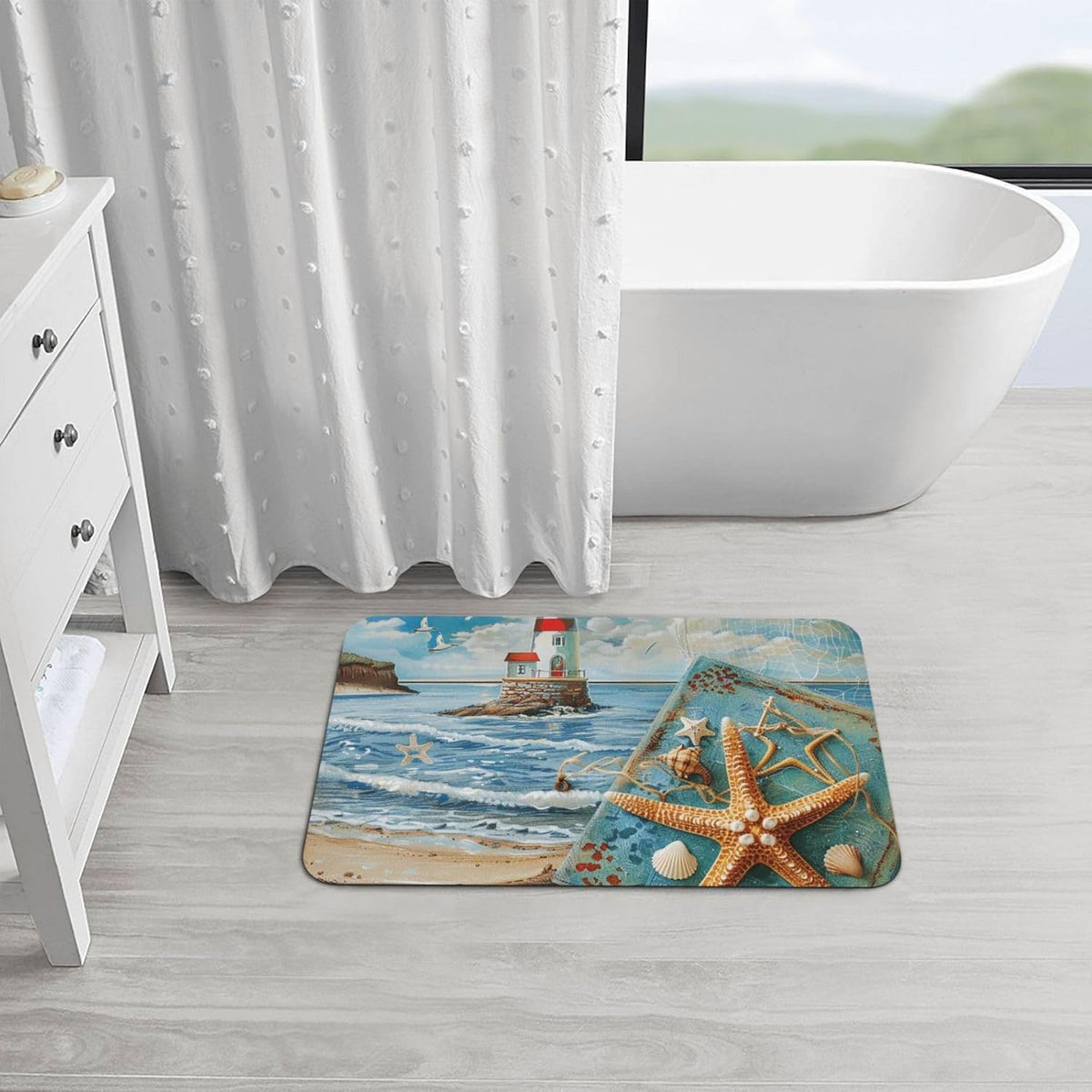 Yoga Meditation Printed Rounded Corner Diatomaceous Doormat 31.5x19.7 Inch Bath Mat Rug Non Slip Shower Floor Mat, Absorbent Bathroom Rugs Mat for Anti Slip Shower Mat, Housewarming Gift