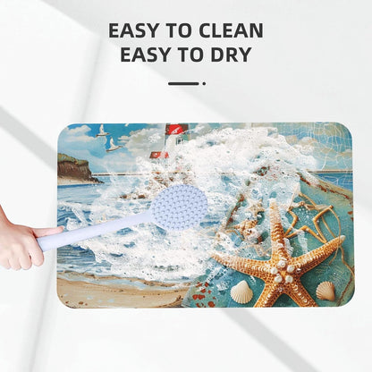 Yoga Meditation Printed Rounded Corner Diatomaceous Doormat 31.5x19.7 Inch Bath Mat Rug Non Slip Shower Floor Mat, Absorbent Bathroom Rugs Mat for Anti Slip Shower Mat, Housewarming Gift
