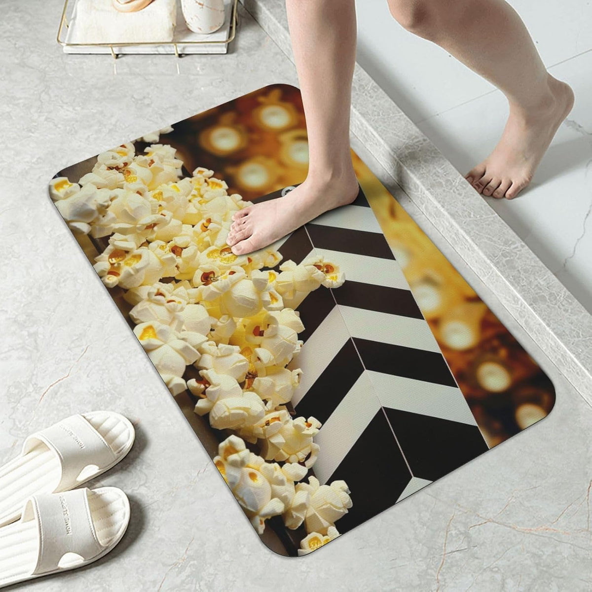 Yoga Meditation Printed Rounded Corner Diatomaceous Doormat 31.5x19.7 Inch Bath Mat Rug Non Slip Shower Floor Mat, Absorbent Bathroom Rugs Mat for Anti Slip Shower Mat, Housewarming Gift