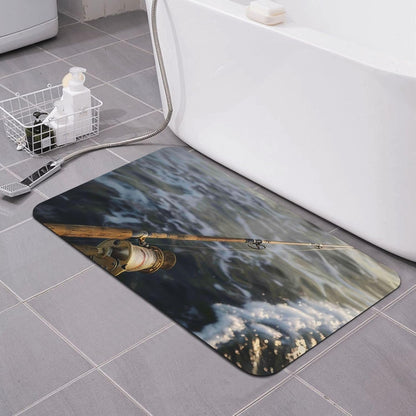 Yoga Meditation Printed Rounded Corner Diatomaceous Doormat 31.5x19.7 Inch Bath Mat Rug Non Slip Shower Floor Mat, Absorbent Bathroom Rugs Mat for Anti Slip Shower Mat, Housewarming Gift