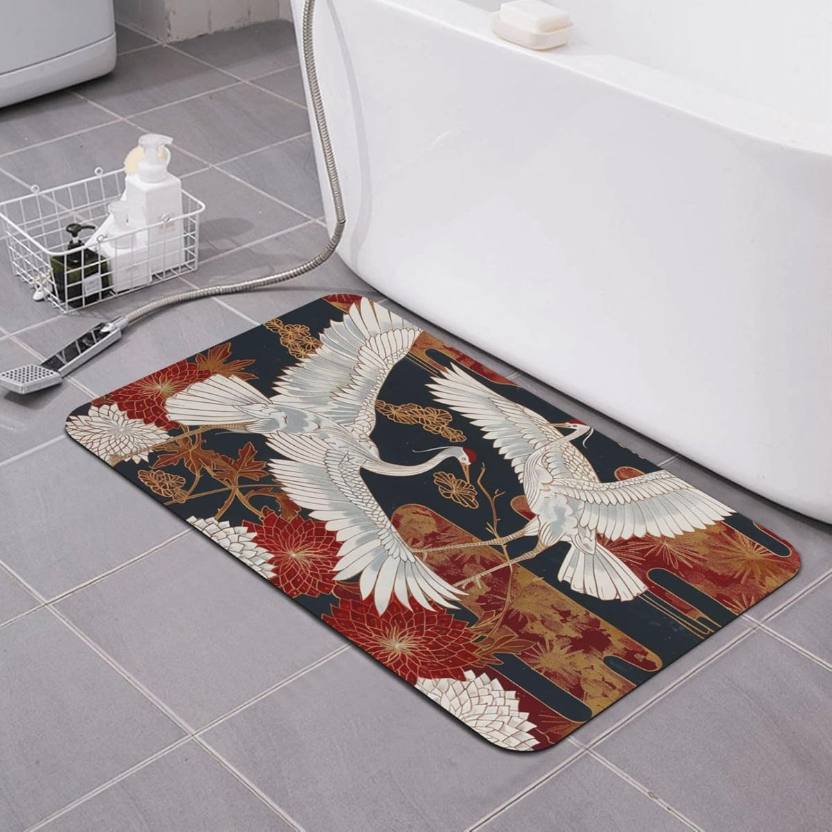 Yoga Meditation Printed Rounded Corner Diatomaceous Doormat 31.5x19.7 Inch Bath Mat Rug Non Slip Shower Floor Mat, Absorbent Bathroom Rugs Mat for Anti Slip Shower Mat, Housewarming Gift
