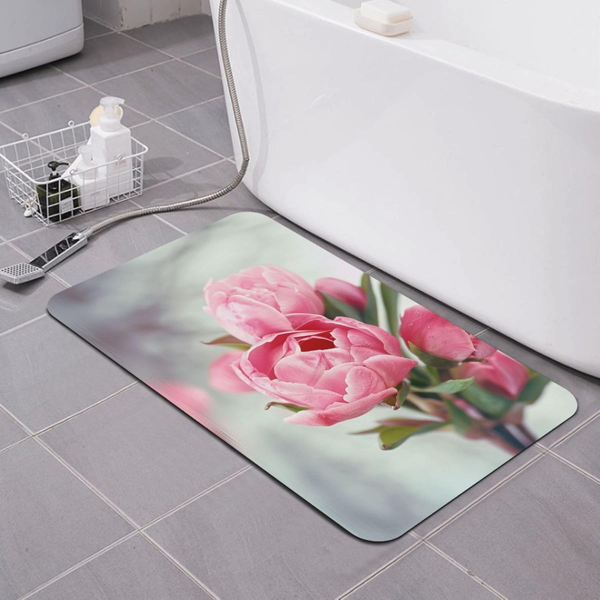 Yoga Meditation Printed Rounded Corner Diatomaceous Doormat 31.5x19.7 Inch Bath Mat Rug Non Slip Shower Floor Mat, Absorbent Bathroom Rugs Mat for Anti Slip Shower Mat, Housewarming Gift