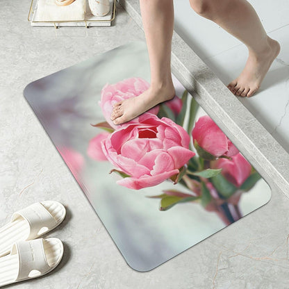 Yoga Meditation Printed Rounded Corner Diatomaceous Doormat 31.5x19.7 Inch Bath Mat Rug Non Slip Shower Floor Mat, Absorbent Bathroom Rugs Mat for Anti Slip Shower Mat, Housewarming Gift