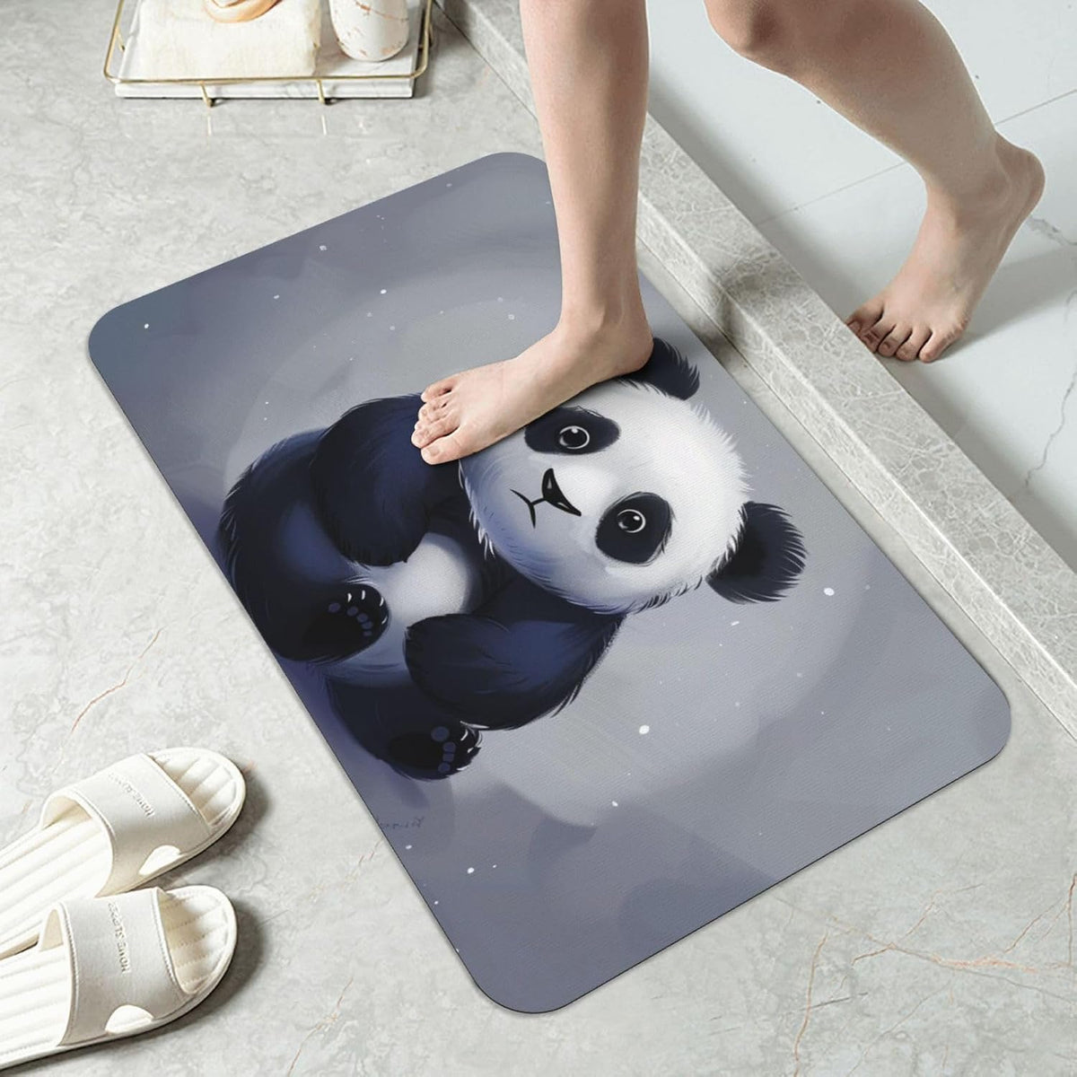 Yoga Meditation Printed Rounded Corner Diatomaceous Doormat 31.5x19.7 Inch Bath Mat Rug Non Slip Shower Floor Mat, Absorbent Bathroom Rugs Mat for Anti Slip Shower Mat, Housewarming Gift