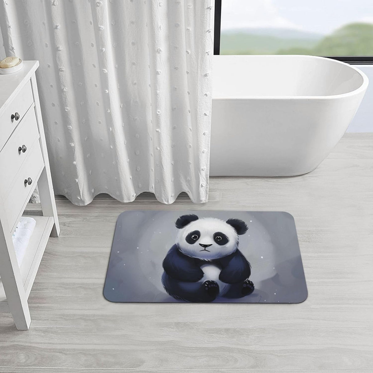 Yoga Meditation Printed Rounded Corner Diatomaceous Doormat 31.5x19.7 Inch Bath Mat Rug Non Slip Shower Floor Mat, Absorbent Bathroom Rugs Mat for Anti Slip Shower Mat, Housewarming Gift