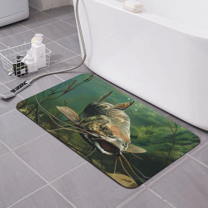 Yoga Meditation Printed Rounded Corner Diatomaceous Doormat 31.5x19.7 Inch Bath Mat Rug Non Slip Shower Floor Mat, Absorbent Bathroom Rugs Mat for Anti Slip Shower Mat, Housewarming Gift