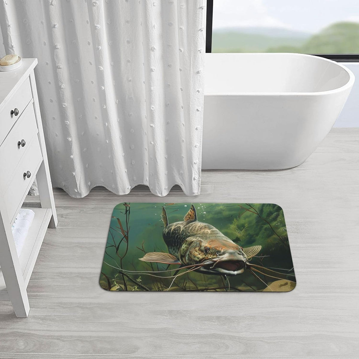 Yoga Meditation Printed Rounded Corner Diatomaceous Doormat 31.5x19.7 Inch Bath Mat Rug Non Slip Shower Floor Mat, Absorbent Bathroom Rugs Mat for Anti Slip Shower Mat, Housewarming Gift