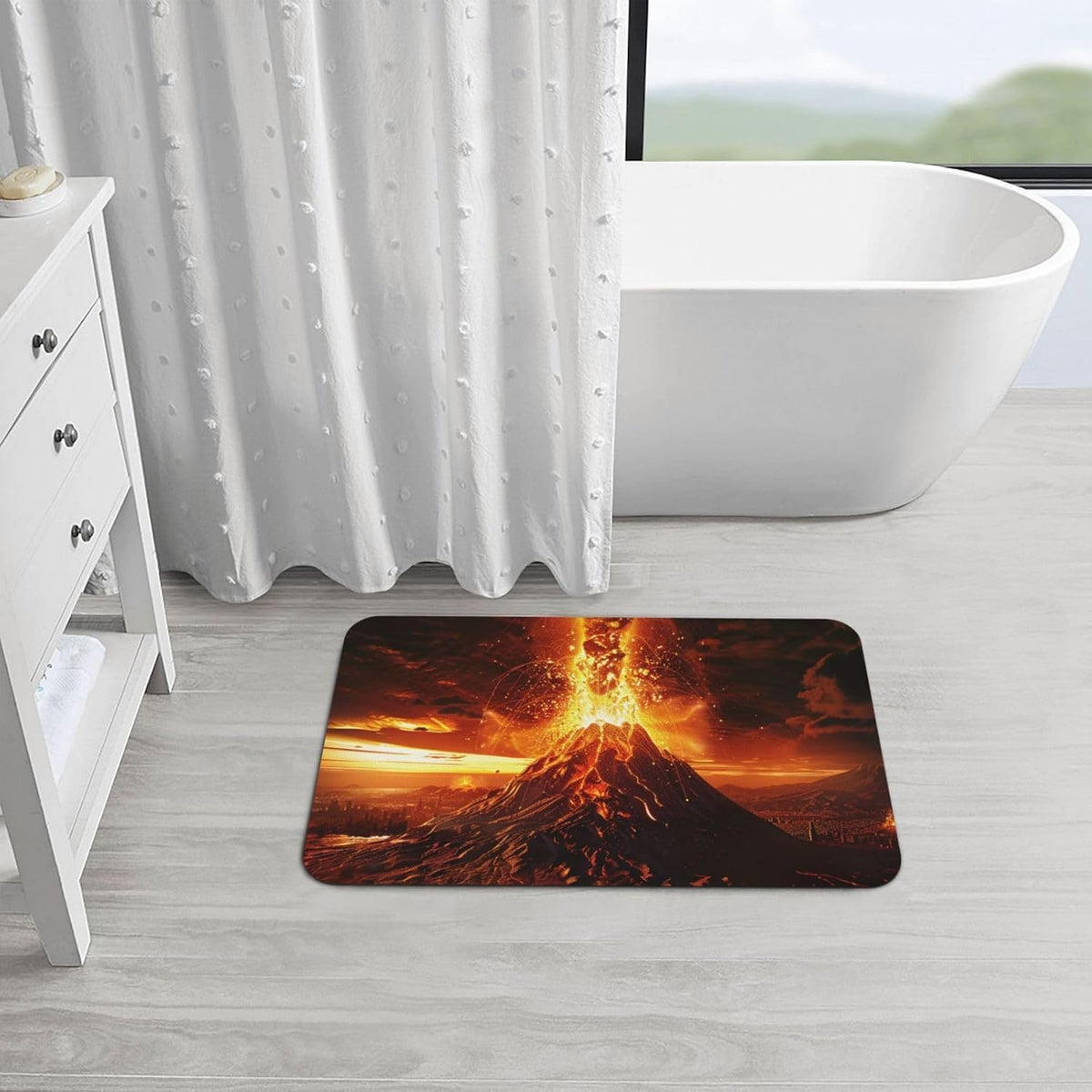 Yoga Meditation Printed Rounded Corner Diatomaceous Doormat 31.5x19.7 Inch Bath Mat Rug Non Slip Shower Floor Mat, Absorbent Bathroom Rugs Mat for Anti Slip Shower Mat, Housewarming Gift
