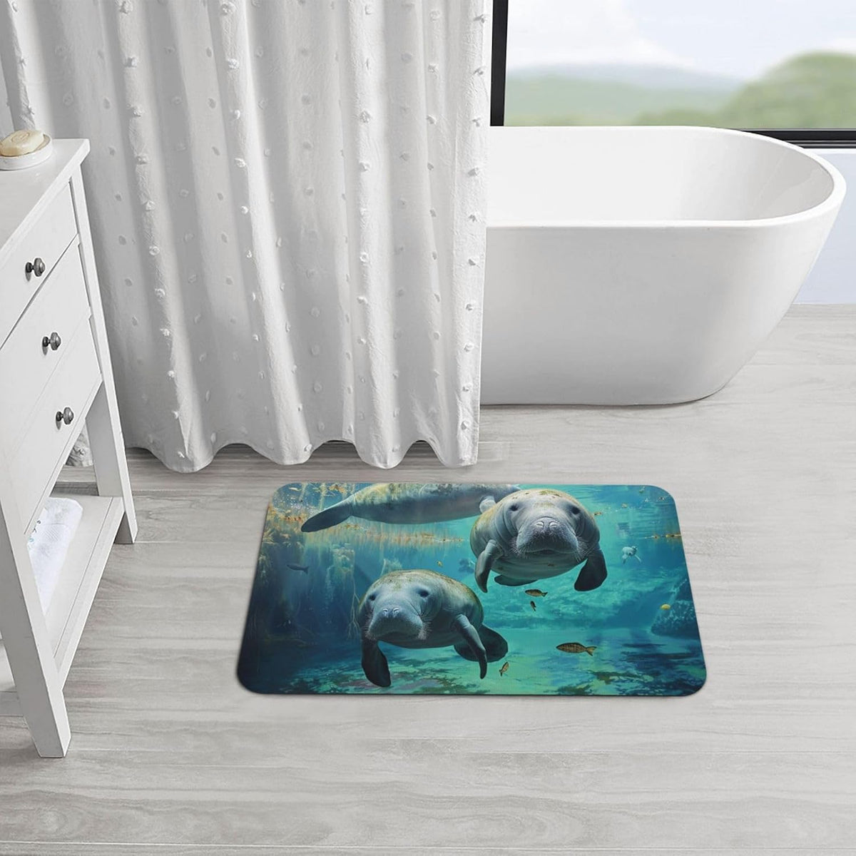 Yoga Meditation Printed Rounded Corner Diatomaceous Doormat 31.5x19.7 Inch Bath Mat Rug Non Slip Shower Floor Mat, Absorbent Bathroom Rugs Mat for Anti Slip Shower Mat, Housewarming Gift