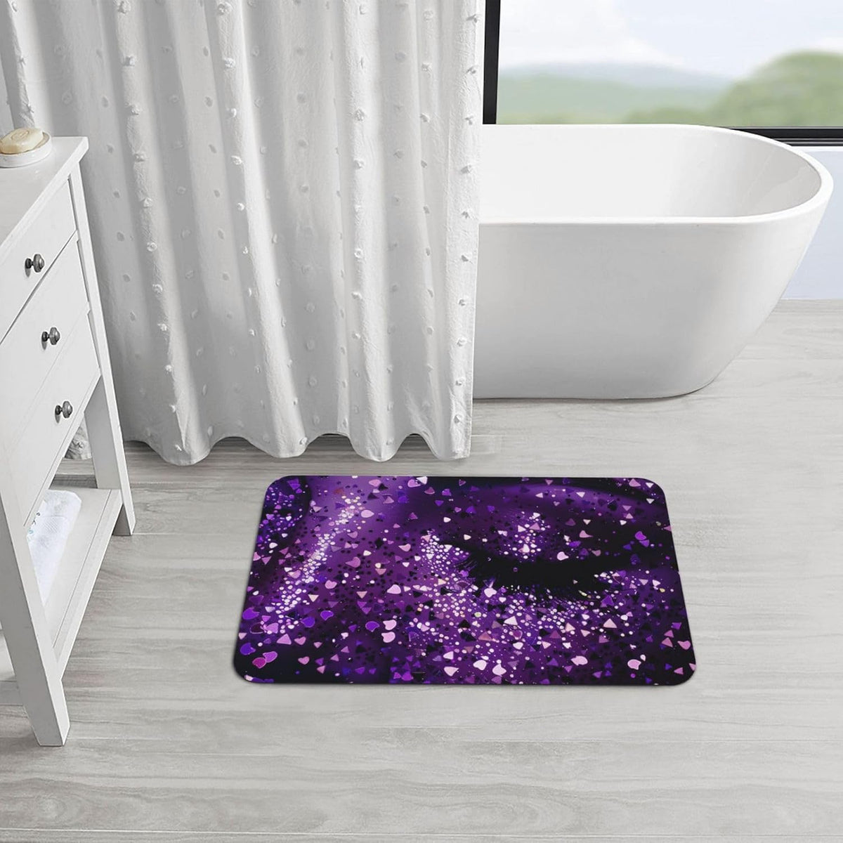 Yoga Meditation Printed Rounded Corner Diatomaceous Doormat 31.5x19.7 Inch Bath Mat Rug Non Slip Shower Floor Mat, Absorbent Bathroom Rugs Mat for Anti Slip Shower Mat, Housewarming Gift