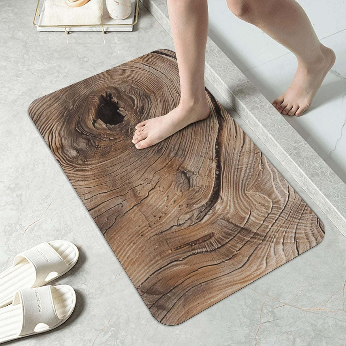 Yoga Meditation Printed Rounded Corner Diatomaceous Doormat 31.5x19.7 Inch Bath Mat Rug Non Slip Shower Floor Mat, Absorbent Bathroom Rugs Mat for Anti Slip Shower Mat, Housewarming Gift