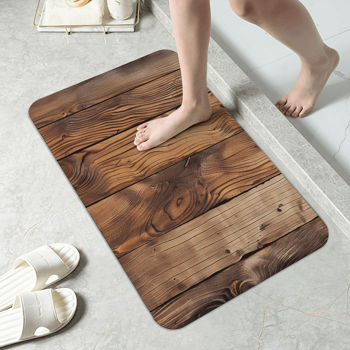Yoga Meditation Printed Rounded Corner Diatomaceous Doormat 31.5x19.7 Inch Bath Mat Rug Non Slip Shower Floor Mat, Absorbent Bathroom Rugs Mat for Anti Slip Shower Mat, Housewarming Gift
