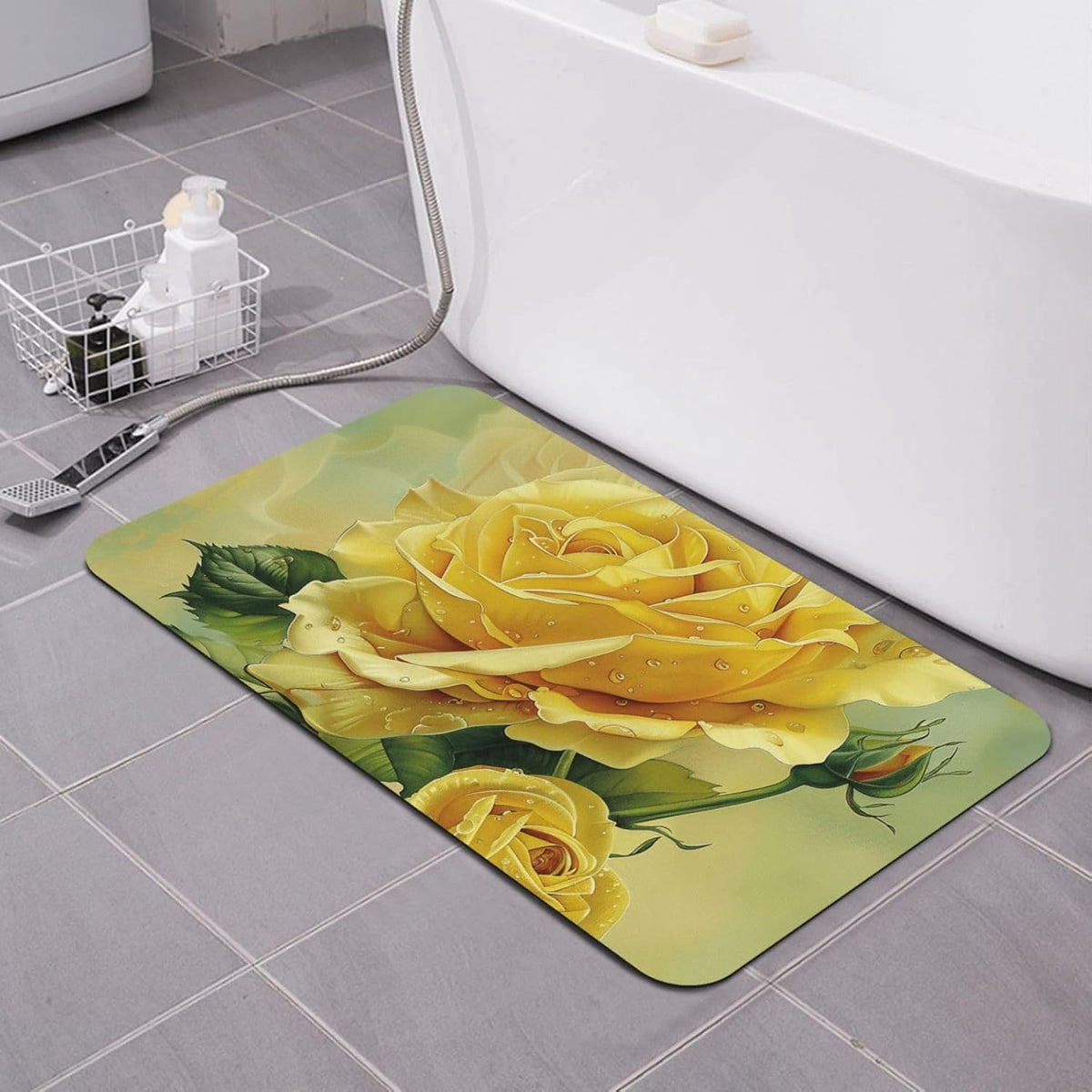 Yoga Meditation Printed Rounded Corner Diatomaceous Doormat 31.5x19.7 Inch Bath Mat Rug Non Slip Shower Floor Mat, Absorbent Bathroom Rugs Mat for Anti Slip Shower Mat, Housewarming Gift