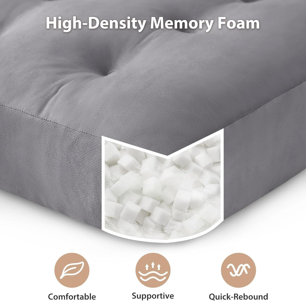 Meditation Floor Pillow Set of 2, Square Large Pillows Seating for Adults, Meditation Cushion Pillow,Tufted Corduroy Cushion for Tatami Living Room or Yoga, Light Gray, 22x22 Inch