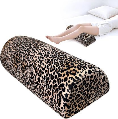 Knee Pillow for Back Sleeping – Half Moon Bolster Pillow for Under Knee While Sleeping Support, Leg & Back Pain Relief (21.5x9x5 Inches)