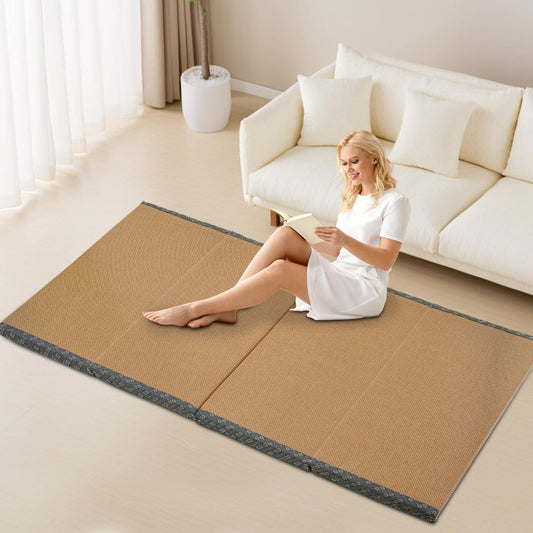 Traditional Tatami Mattress,40"x78" Collapsible Floor Meditation Mat,Natural Coconut Fiber Sleeping Futon for Beds Meditation Spaces Yoga Meditation Rooms