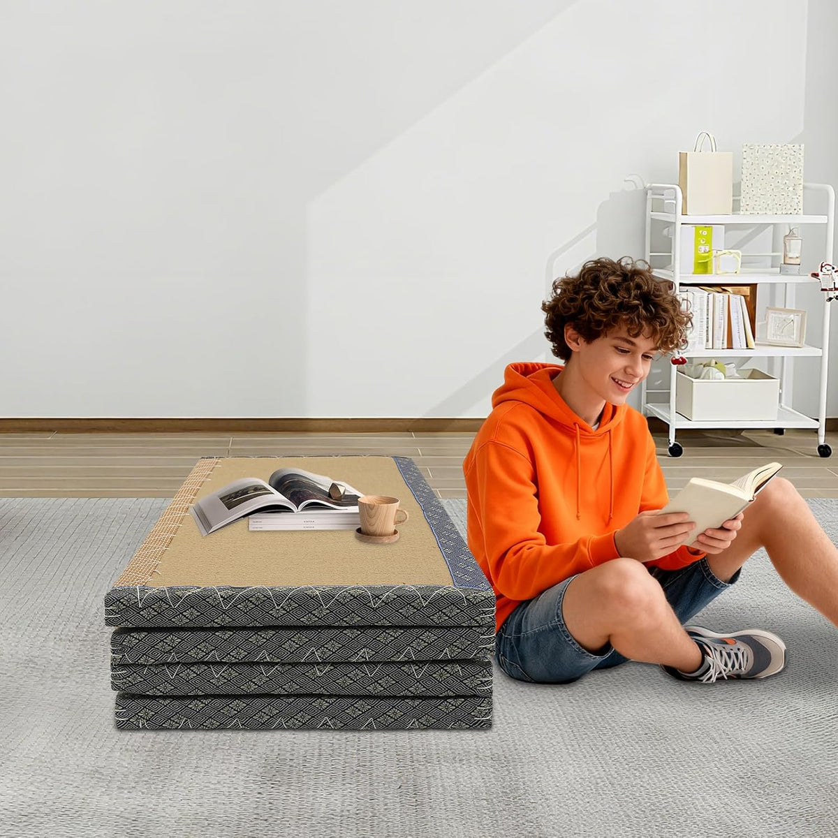 Traditional Tatami Mattress,40"x78" Collapsible Floor Meditation Mat,Natural Coconut Fiber Sleeping Futon for Beds Meditation Spaces Yoga Meditation Rooms