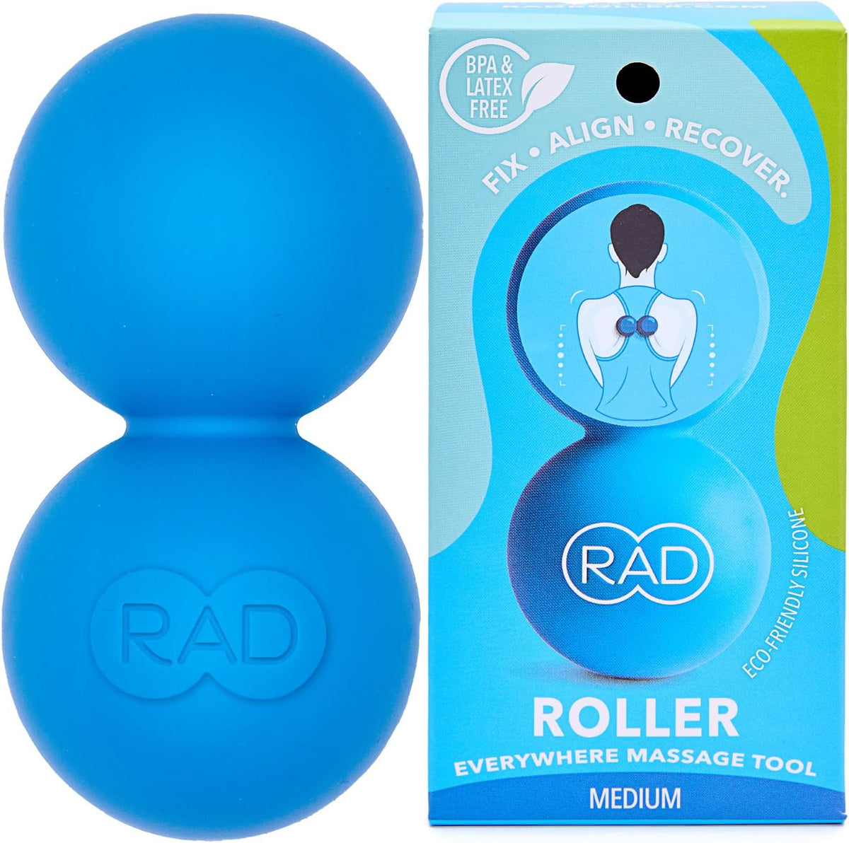 Original Peanut Massage Ball – Medium Density Yoga Deep Tissue Roller Ball – Myofascial Release for Back, Neck, Feet, Psoas & Spine – Suboccipital & Thoracic Trigger Point Therapy