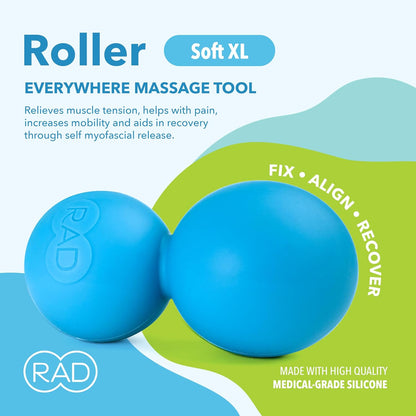 Original Peanut Massage Ball – Medium Density Yoga Deep Tissue Roller Ball – Myofascial Release for Back, Neck, Feet, Psoas & Spine – Suboccipital & Thoracic Trigger Point Therapy