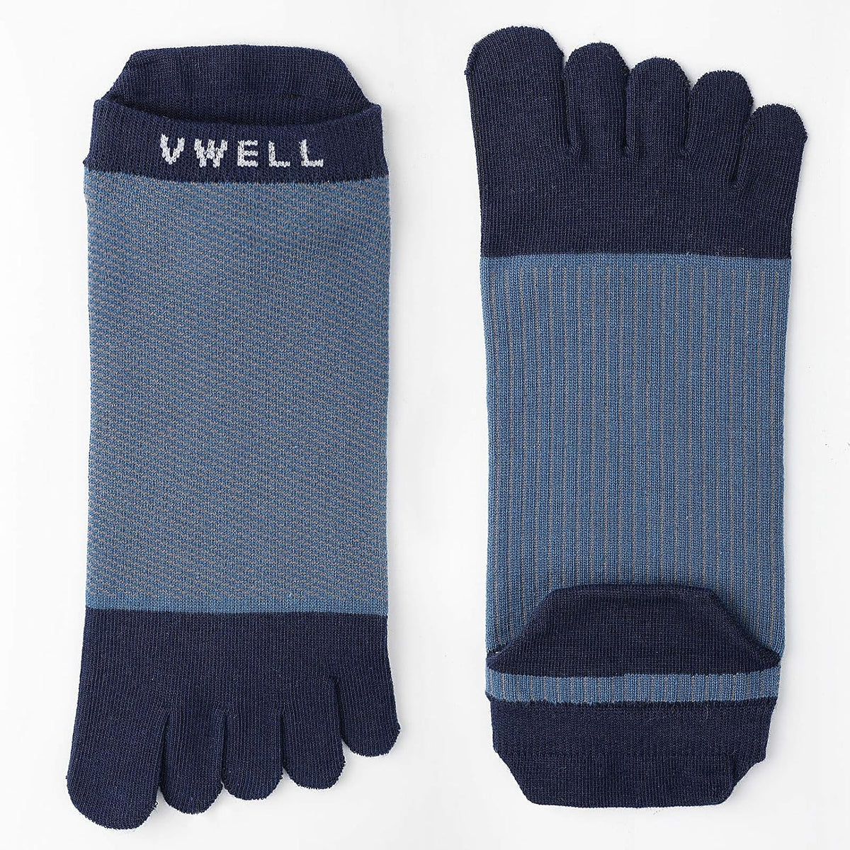 Cotton Toe Socks Five Finger Socks No Show Crew Athletic Running Socks 4 Pairs,Size 7-11