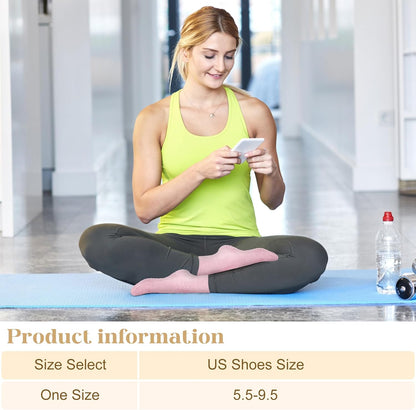 6 Pairs Pilates Socks with Grips for Women, Grip Non Slip Yoga Socks