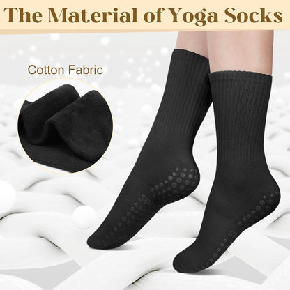 6 Pairs Pilates Socks with Grips for Women, Grip Non Slip Yoga Socks
