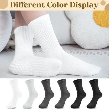 6 Pairs Pilates Socks with Grips for Women, Grip Non Slip Yoga Socks