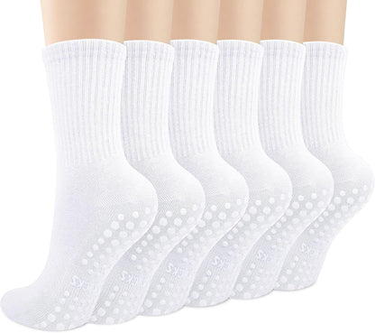6 Pairs Pilates Socks with Grips for Women, Grip Non Slip Yoga Socks