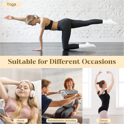 6 Pairs Pilates Socks with Grips for Women, Grip Non Slip Yoga Socks