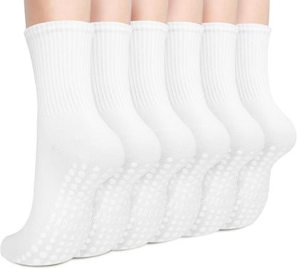 6 Pairs Pilates Socks with Grips for Women, Grip Non Slip Yoga Socks
