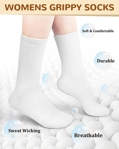 6 Pairs Pilates Socks with Grips for Women, Grip Non Slip Yoga Socks
