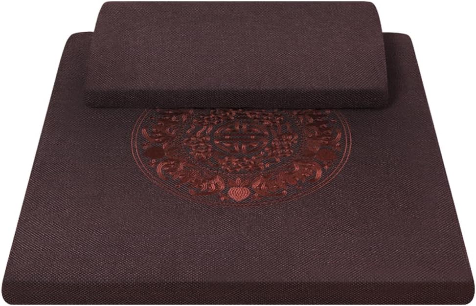 Square Meditation Cushion Mat Set with Washable Cotton Linen Cover, Larger Thick Yoga Mat Bolster Floor Pillows Seating for Adults Upgraded Meditation Accessories grey-70 * 5cm