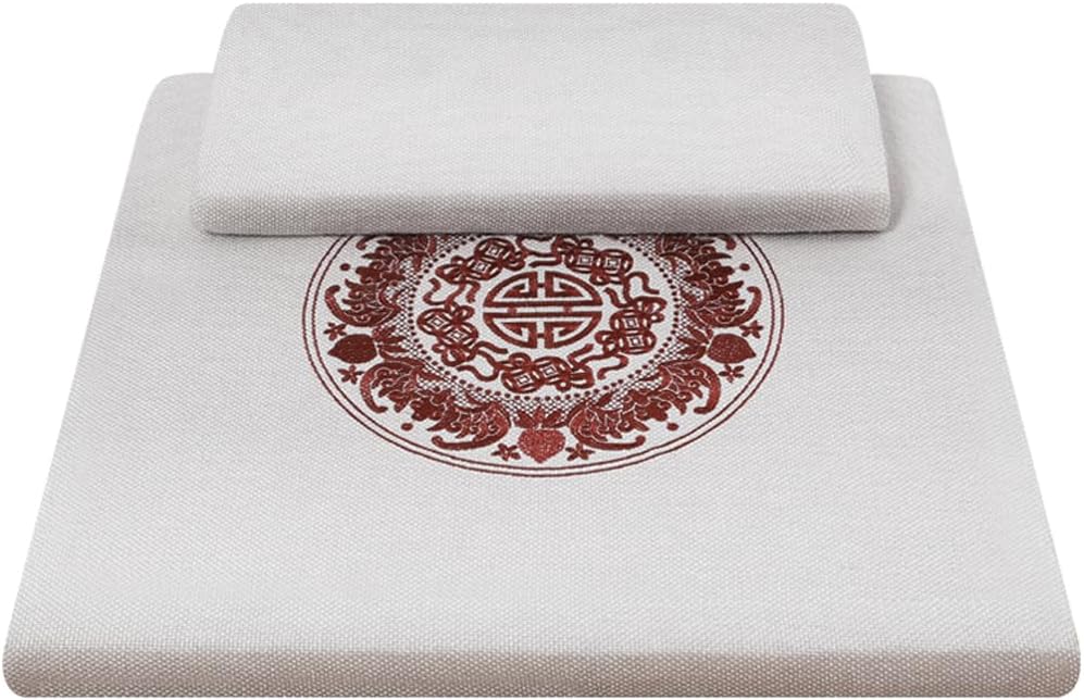 Square Meditation Cushion Mat Set with Washable Cotton Linen Cover, Larger Thick Yoga Mat Bolster Floor Pillows Seating for Adults Upgraded Meditation Accessories grey-70 * 5cm