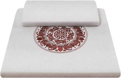 Square Meditation Cushion Mat Set with Washable Cotton Linen Cover, Larger Thick Yoga Mat Bolster Floor Pillows Seating for Adults Upgraded Meditation Accessories grey-70 * 5cm