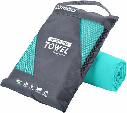 Microfiber Towel Quick Dry Camping & Travel & Gym Towel. Compact | Super Absorbent, Lightweight, Fast Drying. Suitable for Beach, Bath, Backpacking, Hiking, Swim.