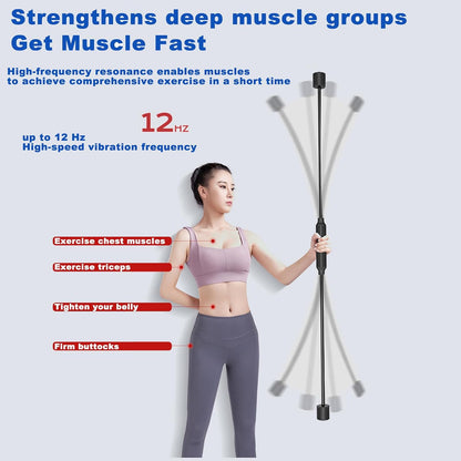 Yoga Starter Set - Flexi Bar, Resistance Band & Shoulder Tube for Elastic Exercise & Training Fitness