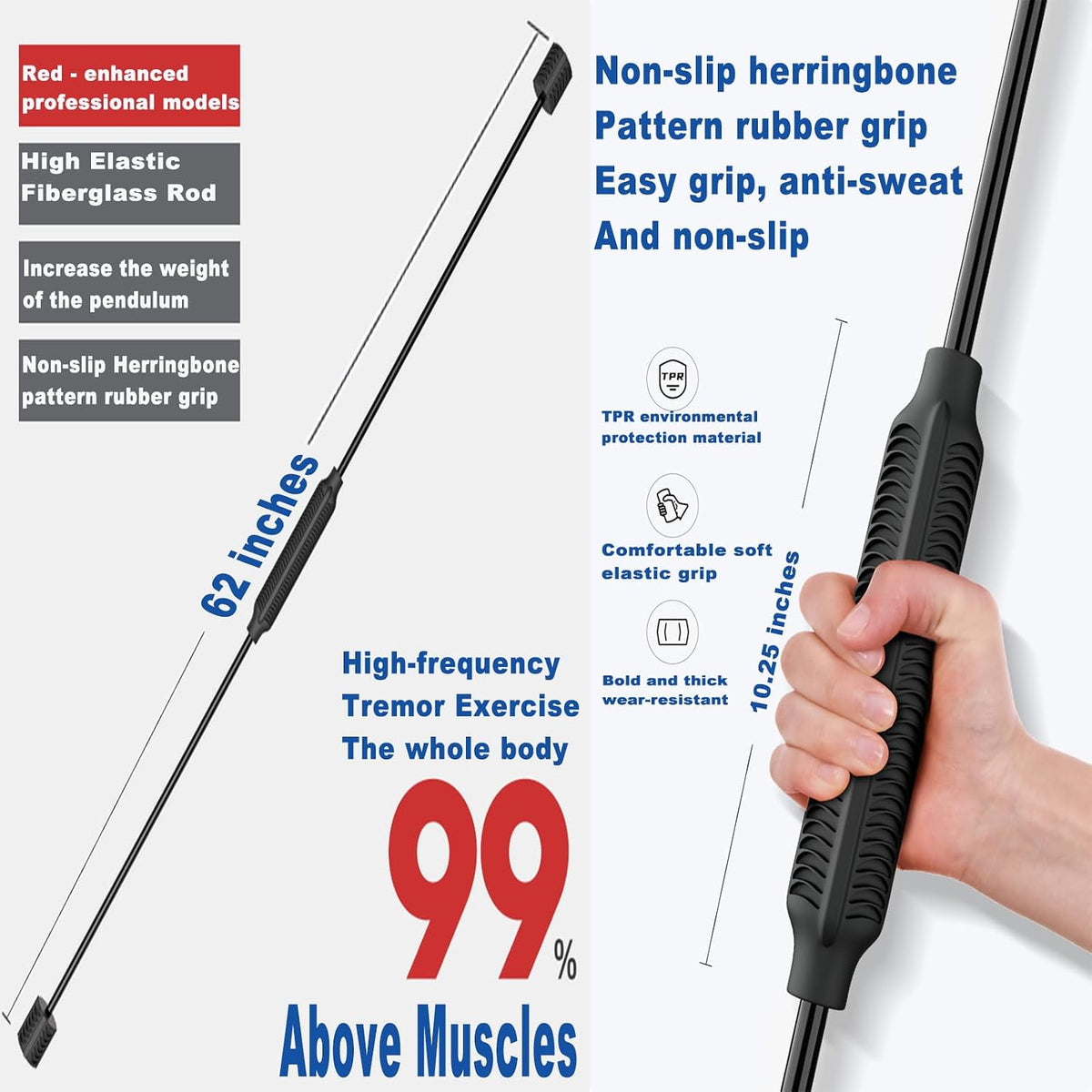 Yoga Starter Set - Flexi Bar, Resistance Band & Shoulder Tube for Elastic Exercise & Training Fitness