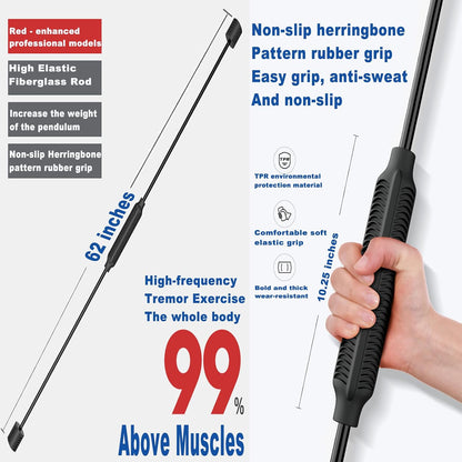 Yoga Starter Set - Flexi Bar, Resistance Band & Shoulder Tube for Elastic Exercise & Training Fitness