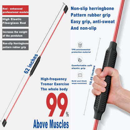 Yoga Starter Set - Flexi Bar, Resistance Band & Shoulder Tube for Elastic Exercise & Training Fitness