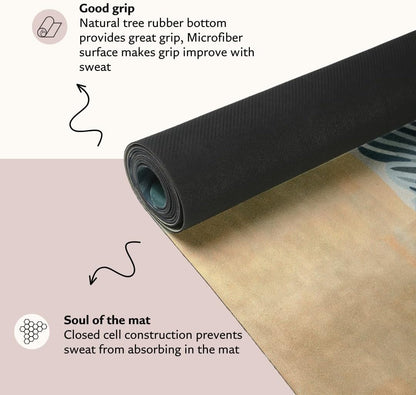 Suede Yoga Mat, Non Slip, 72 x 24 Inch, 3mm Thick
