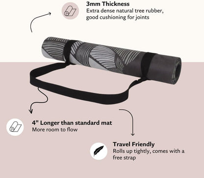Suede Yoga Mat, Non Slip, 72 x 24 Inch, 3mm Thick