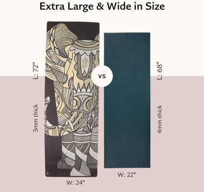 Suede Yoga Mat, Non Slip, 72 x 24 Inch, 3mm Thick