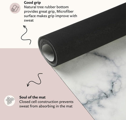 Suede Yoga Mat, Non Slip, 72 x 24 Inch, 3mm Thick