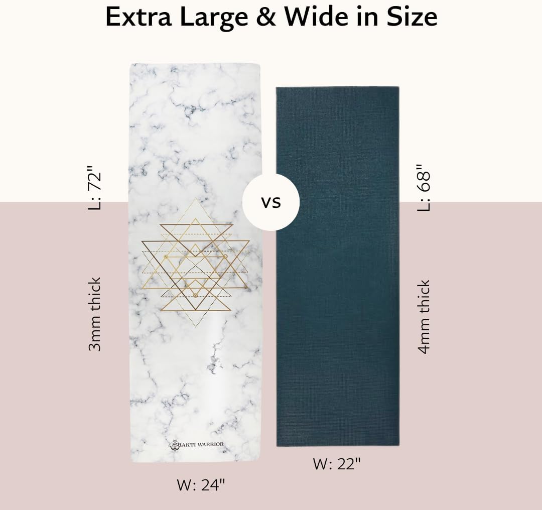 Suede Yoga Mat, Non Slip, 72 x 24 Inch, 3mm Thick