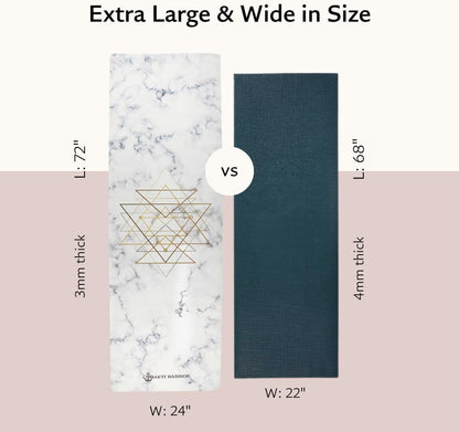 Suede Yoga Mat, Non Slip, 72 x 24 Inch, 3mm Thick
